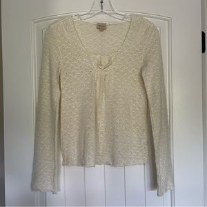 Ella Moss crochet light weight cream and gold sweater XS